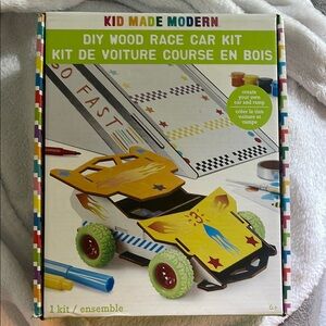 DIY Wood Race Car Kit - Yellow and Blue